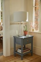 Laura Ashley Harrington Large Table Lamp Polished Nickel and Glass with Shade
