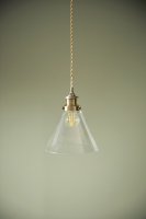 Laura Ashley Isaac Easy Fit Pendant Antique Brass and Glass