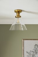 Laura Ashley Isaac Semi-Flush Antique Brass and Glass