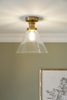 Laura Ashley Isaac Semi-Flush Antique Brass and Glass