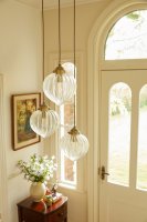 Laura Ashley Whitham 3 Light Cluster Pendant Antique Brass and Glass
