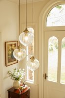 Laura Ashley Whitham 3 Light Cluster Pendant Antique Brass and Glass