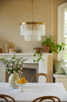 Laura Ashley Durnsford 4 Light Pendant Matt Antique Brass and Glass