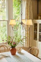 Laura Ashley Westbourne 3 Light Armed Pendant Polished Pewter with Shade