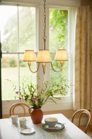 Laura Ashley Westbourne 3 Light Armed Pendant Polished Pewter with Shade