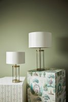 Laura Ashley Harrington Small Table Lamp Antique Brass and Glass with Shade