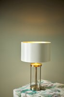Laura Ashley Harrington Small Table Lamp Antique Brass and Glass with Shade