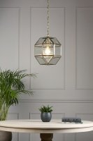 Laura Ashley Blackwell Pendant Antique Brass Glass