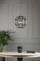Laura Ashley Blackwell Pendant Antique Brass Glass