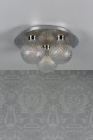 Laura Ashley Prague 3lt Flush Bathroom Light Glass Polished Chrome IP44