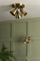 Laura Ashley Rufus 3lt Plate Spotlight Antique Brass
