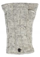 Fleece lined wristwarmer - cable - Pale Marl