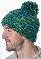 Reverse Electric Bobble - pure wool - greens