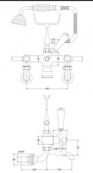 Bayswater White & Chrome Lever Wall Mounted Bath Shower Mixer with Dome Collar