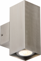 Knightsbridge IP20 230V 2x35W max. GU10 Stainless Steel Wall Fixture - (NH0184SQ)
