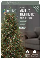 Premier Decorations TreeBrights Multi-Action 2000 LED with Green Cable - Multicoloured