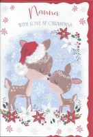 Christmas Card - Nanna - Deer Cute - Glitter - Out of the Blue