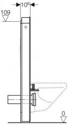 Geberit Monolith White Glass 114cm Sanitary Module For Wall Hung WC with Straight Connector