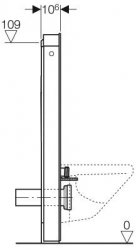 Geberit Monolith Black Glass 114cm Sanitary Module For Floor Standing WC with Straight Connector