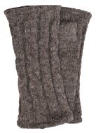 Fleece lined wristwarmer - cable - dark Natural browns