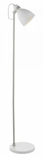 Dar Frederick Floor Lamp White / Satin Chrome