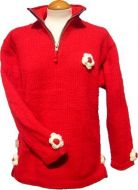Fleece lined - ladies pull on - Red