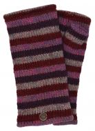 Fleece lined - Wristwarmers - heather mix stripe - berries