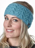 Pure Wool Hand knit - fir stitch headband - eau de nil