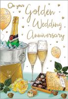 Wedding Anniversary Card - On Your Golden 50 50th Anniversary