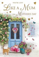Mother's Day Card - Like A Mum - Front Door - Glitter - Regal