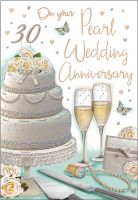 Wedding Anniversary Card - On Your Pearl 30 30th Anniversary - Regal