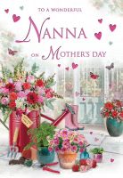 Mother's Day Card - Wonderful Nanna - Wellies - Glitter - Regal