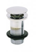 Marflow Unslotted Basin Waste with Mushroom Spring Plug - Chrome