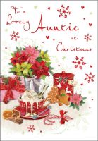 Christmas Card - Auntie - Hot Chocolate - Glittered - Regal