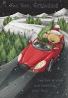 Grandad Red Sports Car - Christmas Card