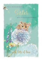Birthday Card - Large - Sister - Field Mouse - The Wildlife Ling Design