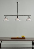 Dar Dara 3 Light Bar Pendant Antique Brass & Glass