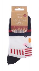 Bulk Buy - 6 Pairs - Christmas Novelty Socks Ladies - Snowman Face