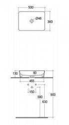 RAK-Feeling 50cm Rectangular Countertop Basin in Matt Cappuccino
