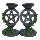 Aged Pentagram Candlesticks