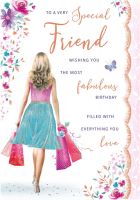 Birthday Card - Large Special Friend - Fabulous Shopping - Regal