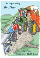 Birthday Card - Brother - Age Over Beauty - Farm Tractor - Funny Gift Envy
