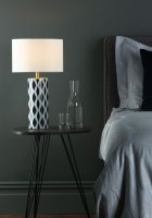 Weylin Table Lamp Blue And White Ceramic With Shade