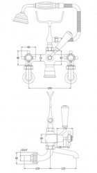 BC Designs Victrion Crosshead Wall Mounted Bath Shower Mixer