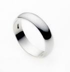 Silver Plain D Shape Wedding Ring 6mm Size K