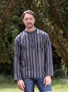 Light weight - Striped Cotton Shirt - Black