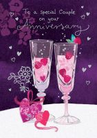 Wedding Anniversary Card - Pink Champagne - Moonlight Ling Design
