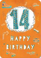 Birthday Card - 14th Orange - Ling Design