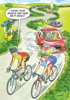 Birthday Card - Cycling Bike Split Shorts - Adult Humour Rainbow Ling Design