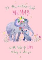 Mother's Day Card - Mummy - Elephant - World's Best - Ling Design